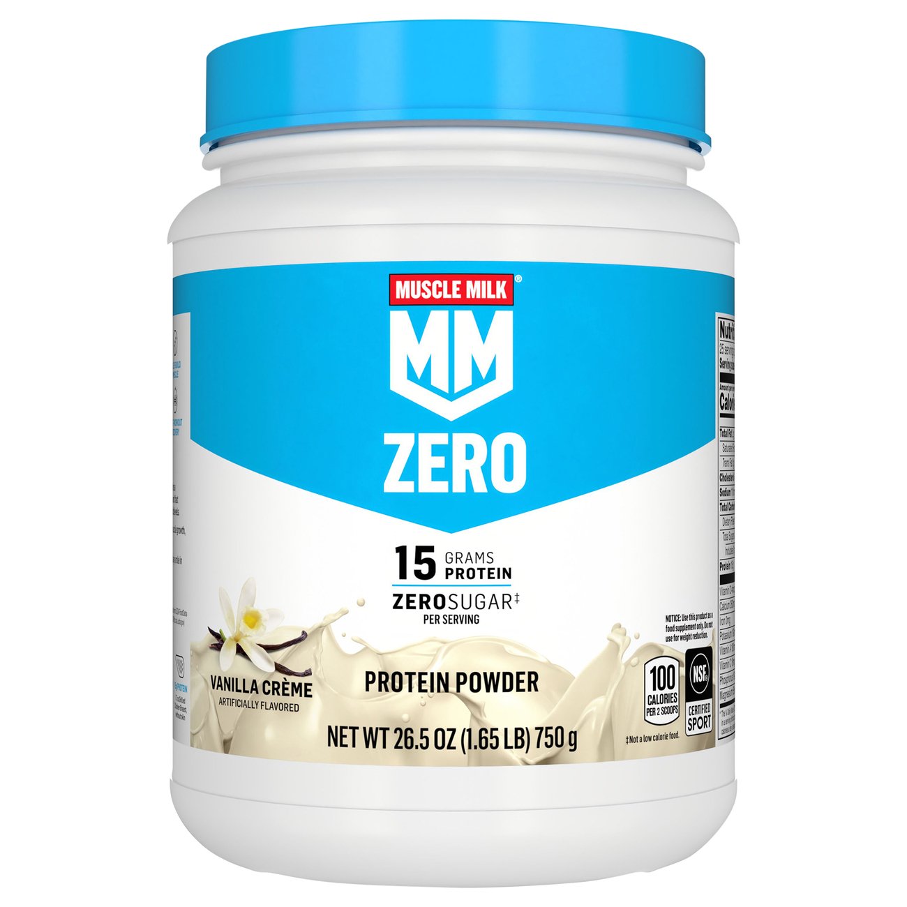Muscle Milk Zero Sugar 15g Protein Powder - Vanilla Creme