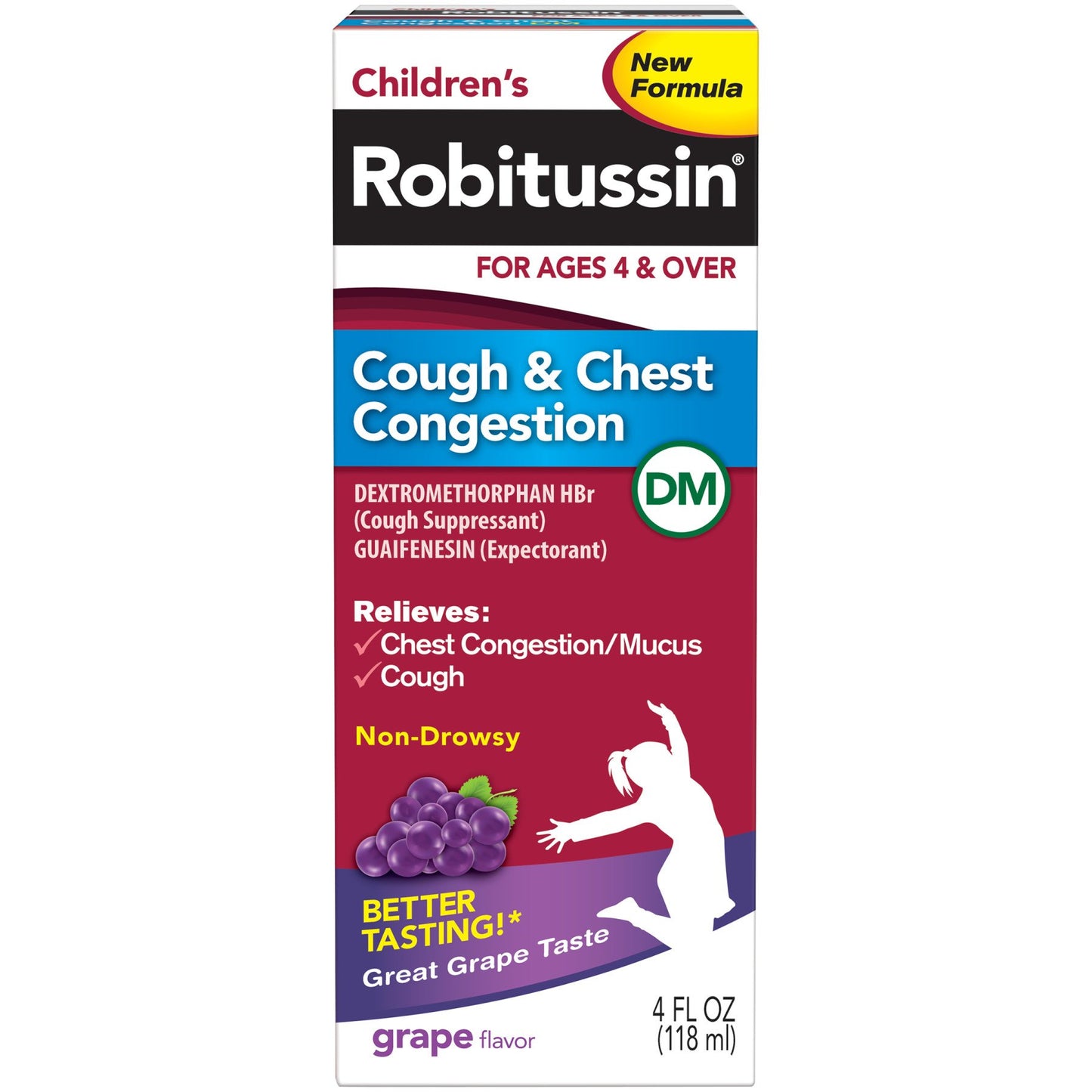 Robitussin Children's Cough & Chest Congestion DM, Cough Medicine for Kids, Grape Flavor
