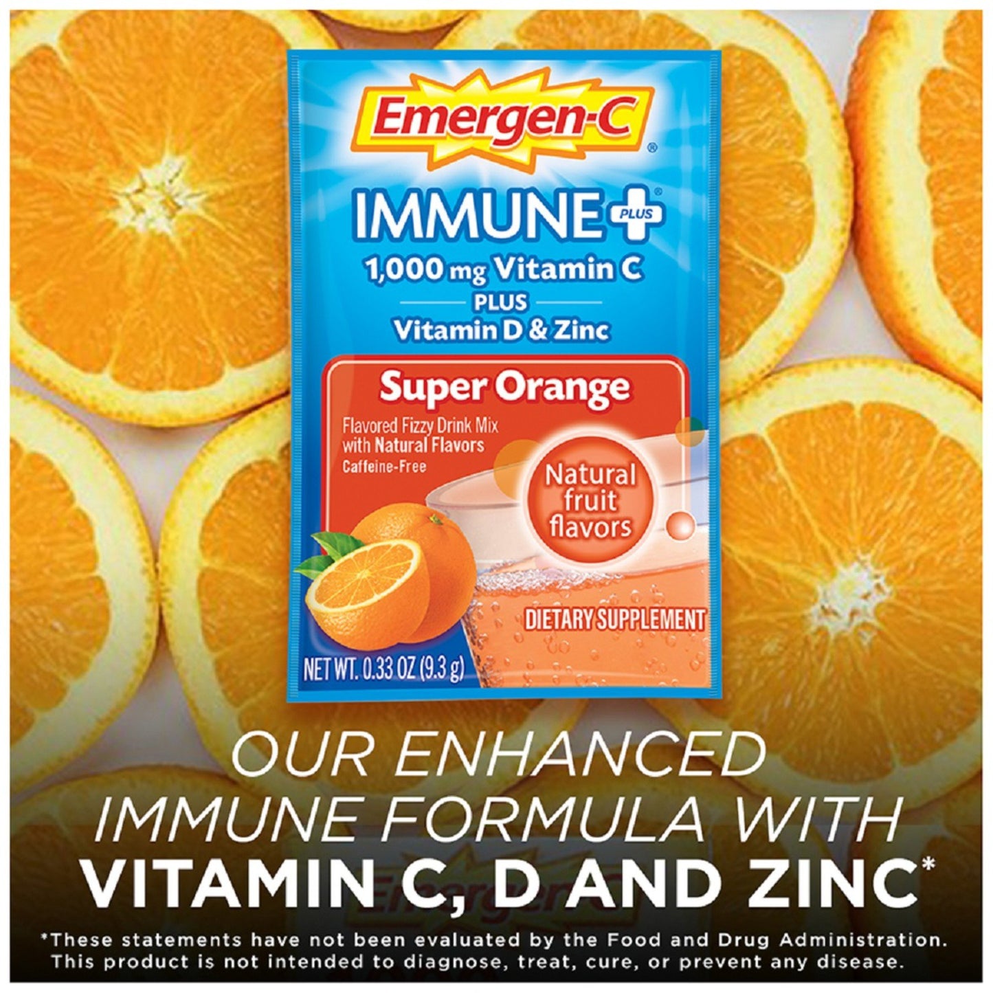 Emergen-C Immune+ Triple Action Immune Support Powder, BetaVia (R), 1000mg Vitamin C, B
Vitamins, Vitamin D and Antioxidants, Super Orange