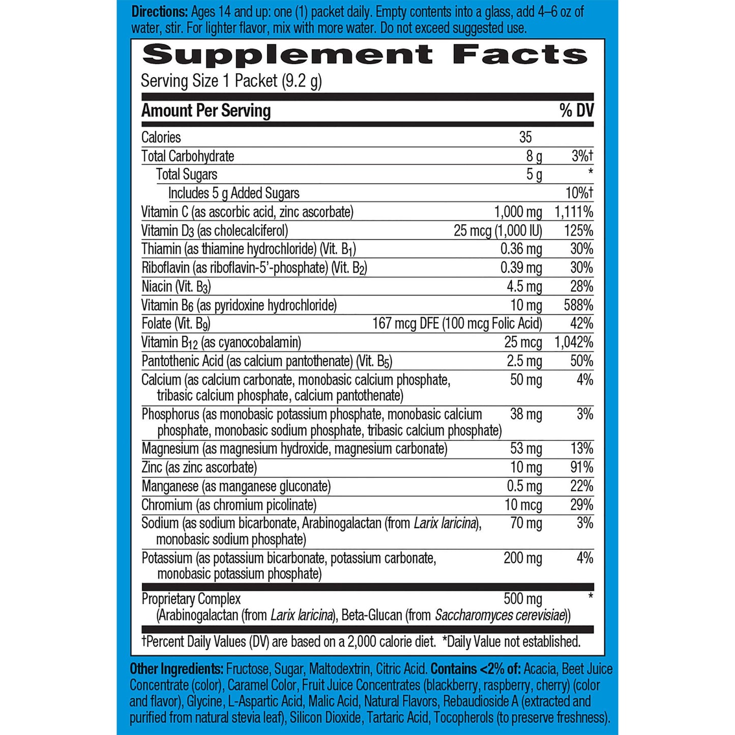Emergen-C Immune+ Triple Action Immune Support Powder, BetaVia (R), 1000mg Vitamin C, B
Vitamins, Vitamin D and Antioxidants, Raspberry