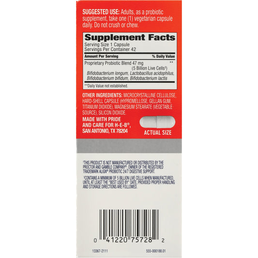H-E-B 4-Strain Probiotic Capsules
