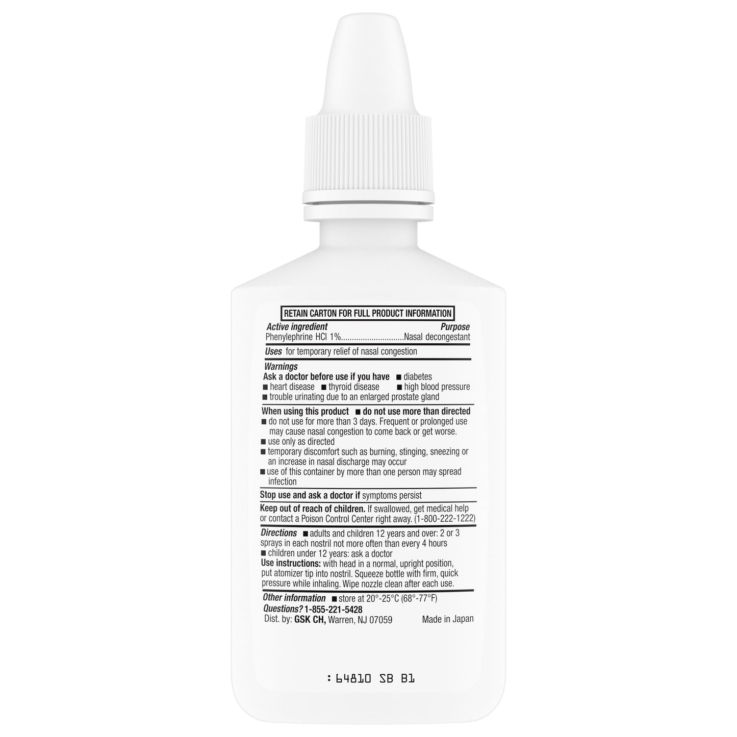 4Way Fast Acting Nasal Spray for Sinus Congestion Relief