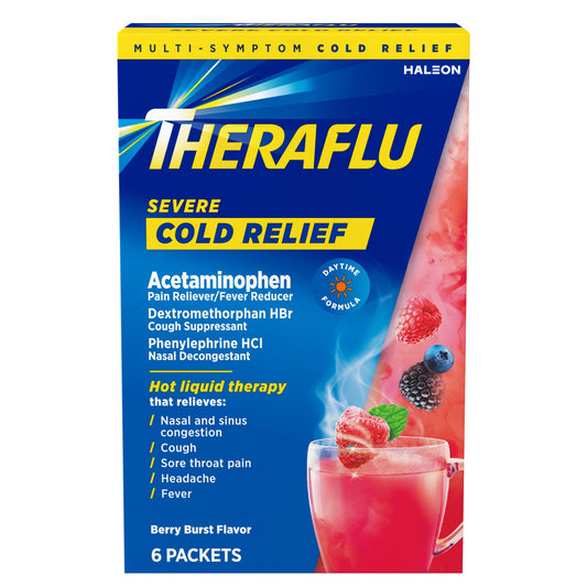 Theraflu Daytime Severe Cold Relief Powder, Berry Burst Flavor
