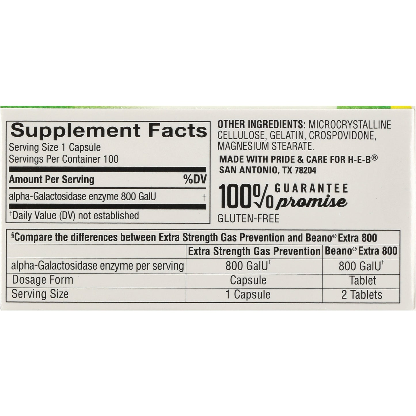 H-E-B Gas Relief & Prevention Capsules