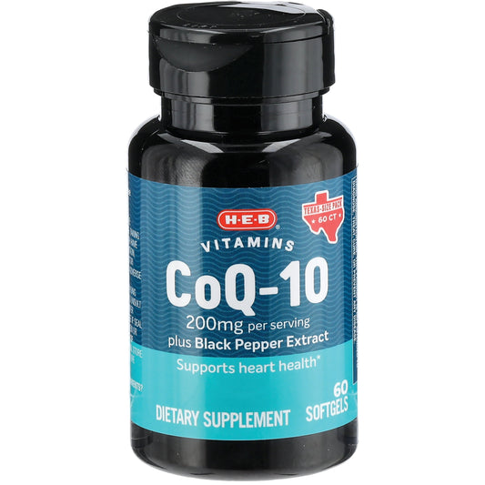 H-E-B Vitamins CoQ10 200 mg with Black Pepper Extract Softgels - Texas-Size Pack