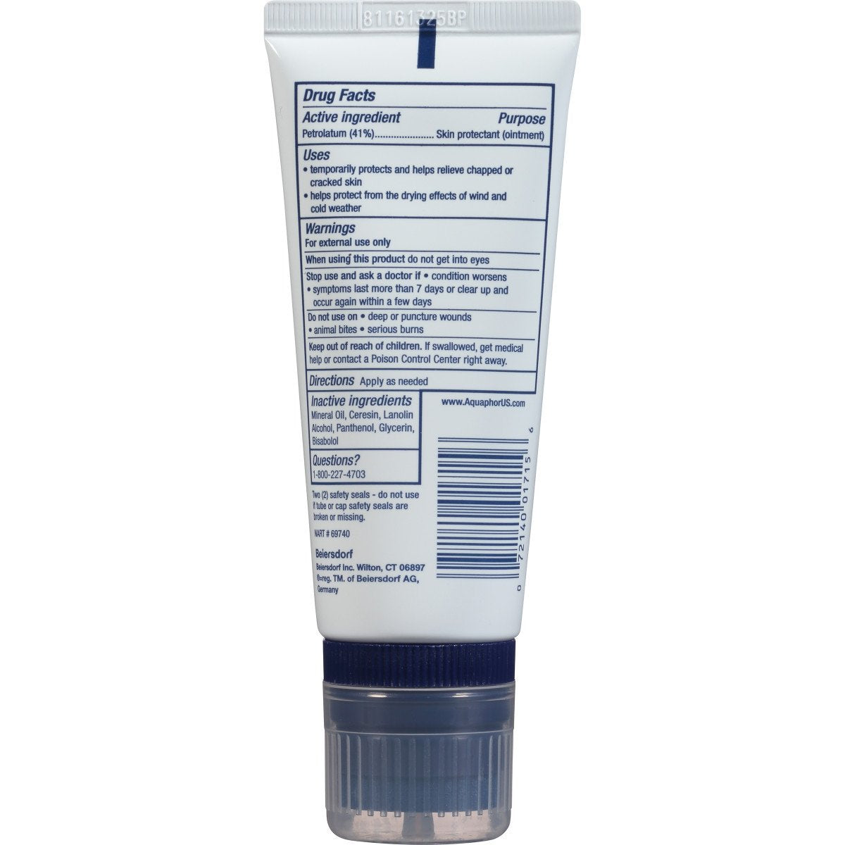 Aquaphor Advanced Therapy Healing Ointment with Touch-Free Applicator Tube