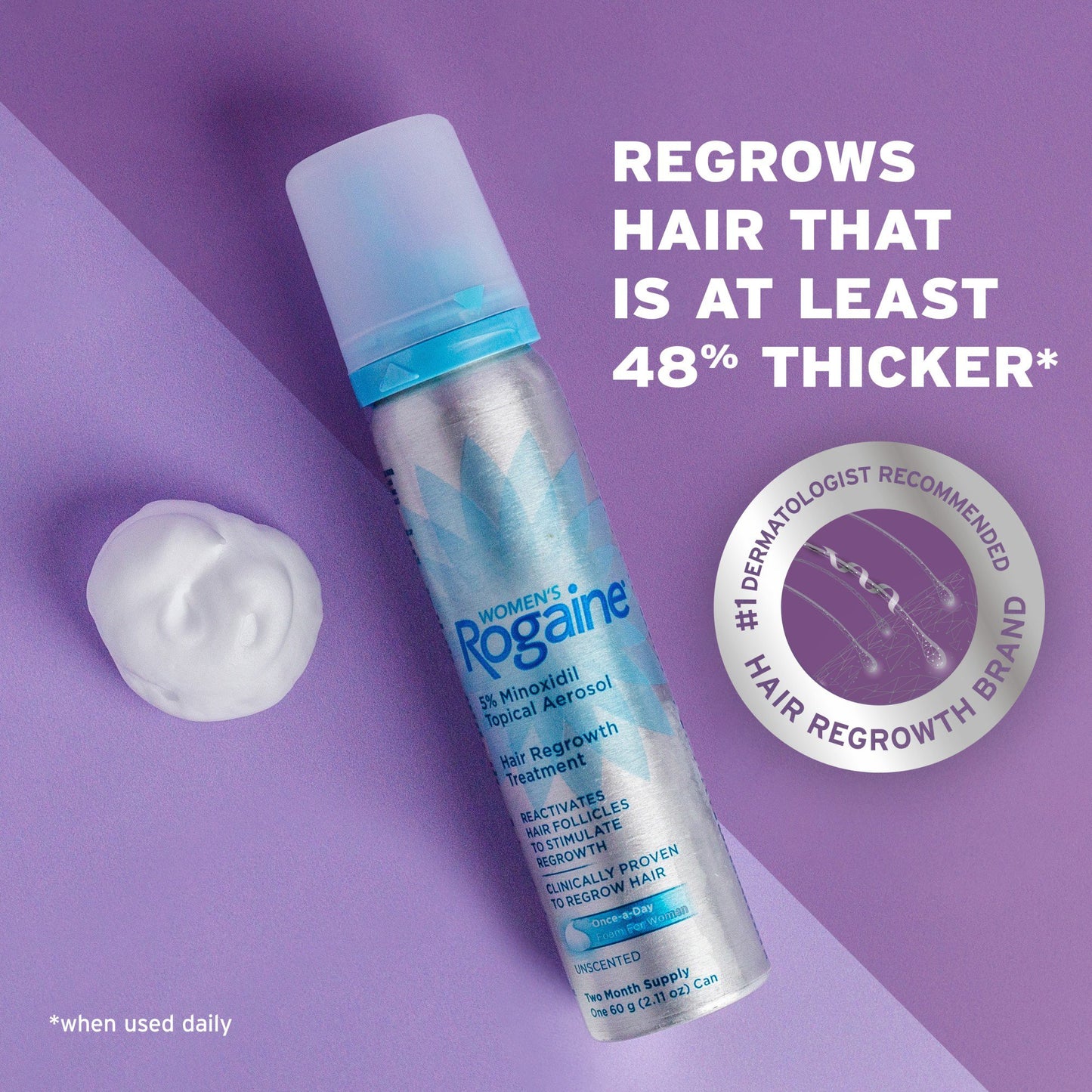 Rogaine Women's 5% Minoxidil Foam for Hair Regrowth