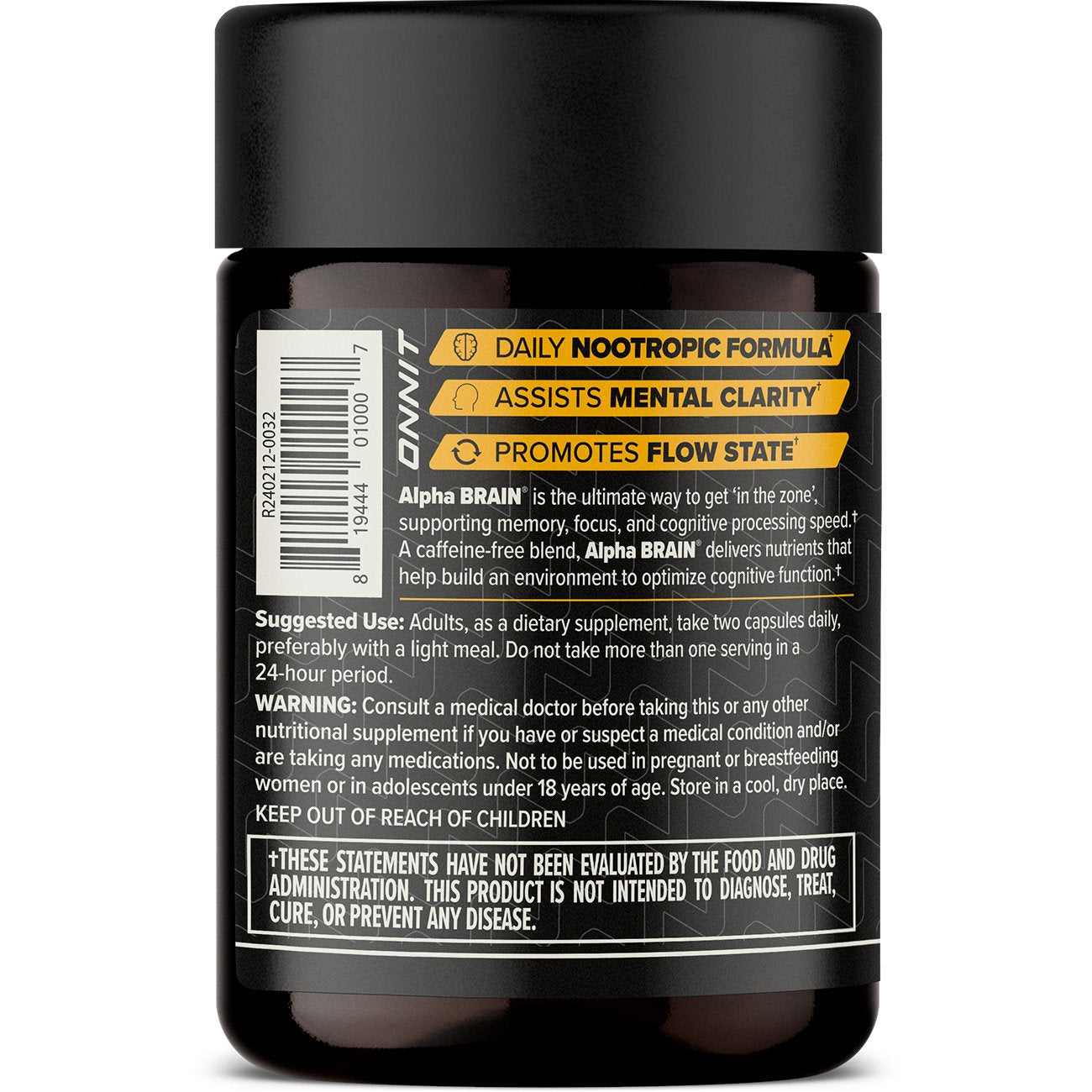 Onnit Alpha Brain Daily Cognitive Support Capsules