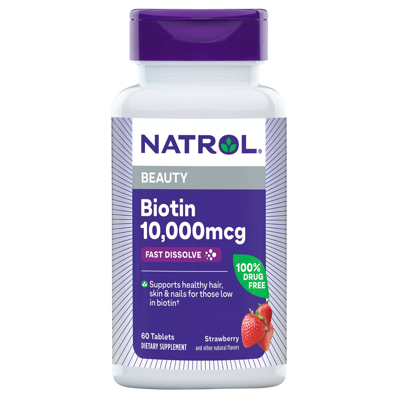 Natrol Biotin 10000 mcg Fast Disslove Strawberry Tablets