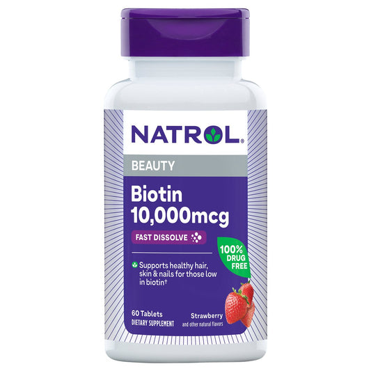 Natrol Biotin 10000 mcg Fast Disslove Strawberry Tablets