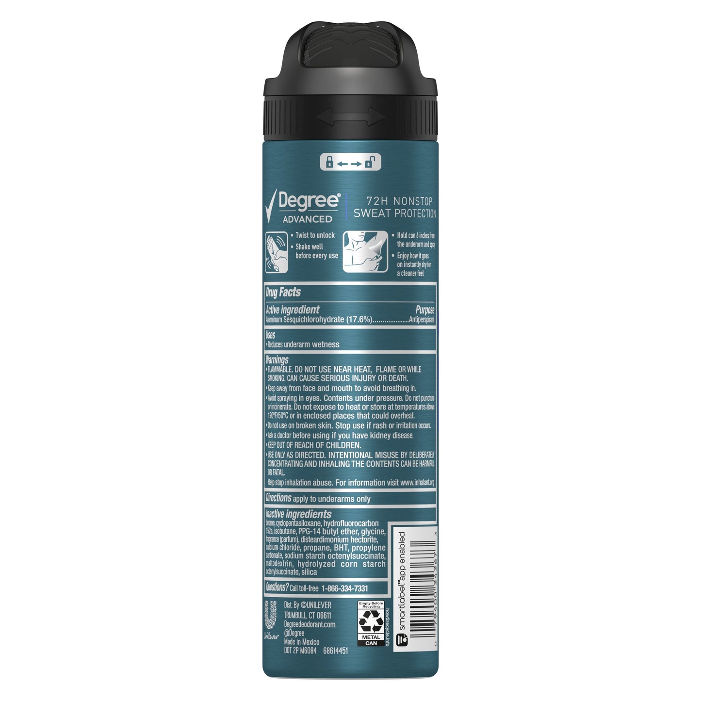 Degree Men 72 Hr Advanced Antiperspirant Deodorant Dry Spray - Extreme