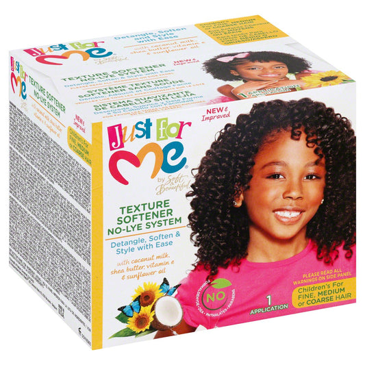 Just For Me Kids No Lye Texture Softener Curly Hair Dentangler Kit