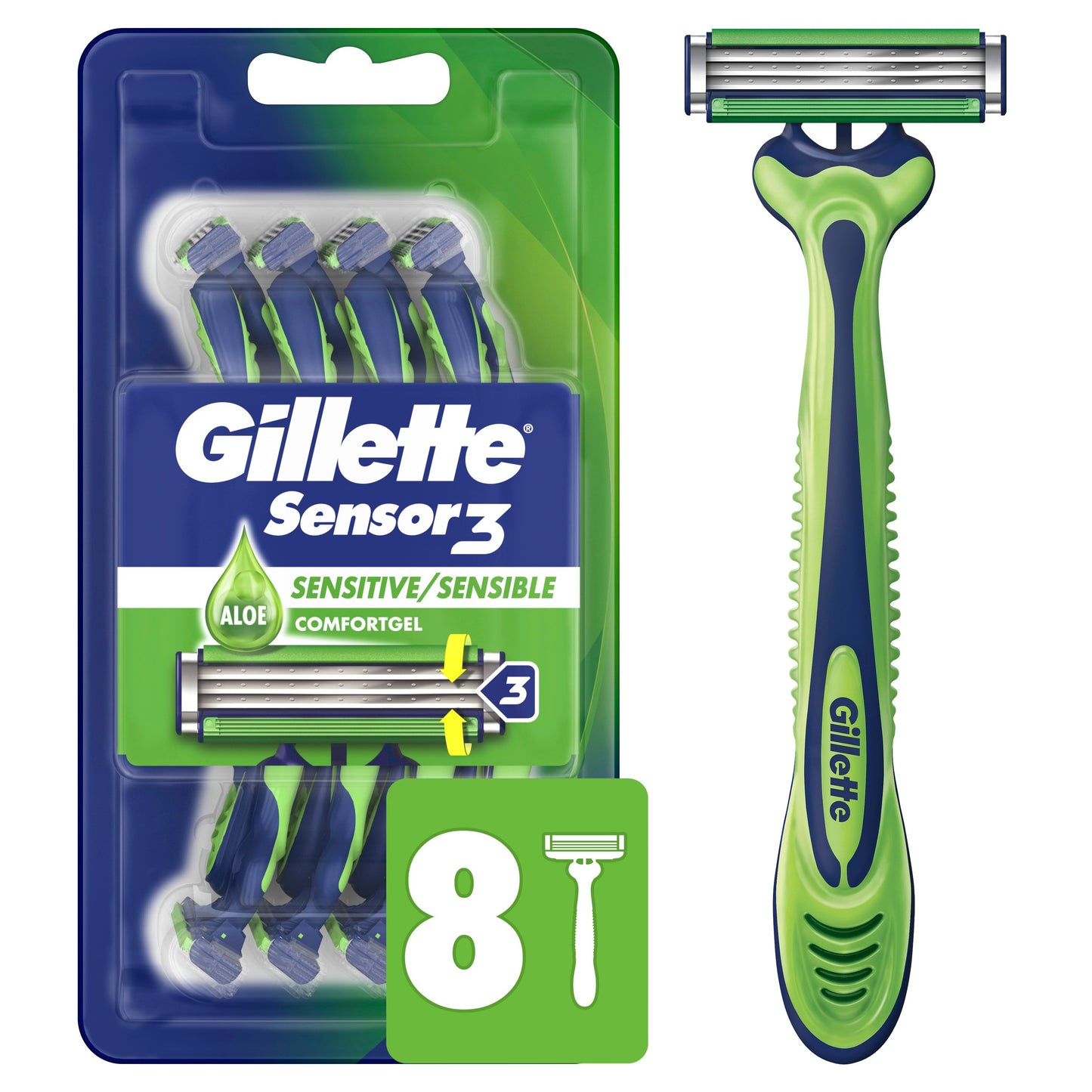 Gillette Sensor3 Sensitive Men's Disposable Razor