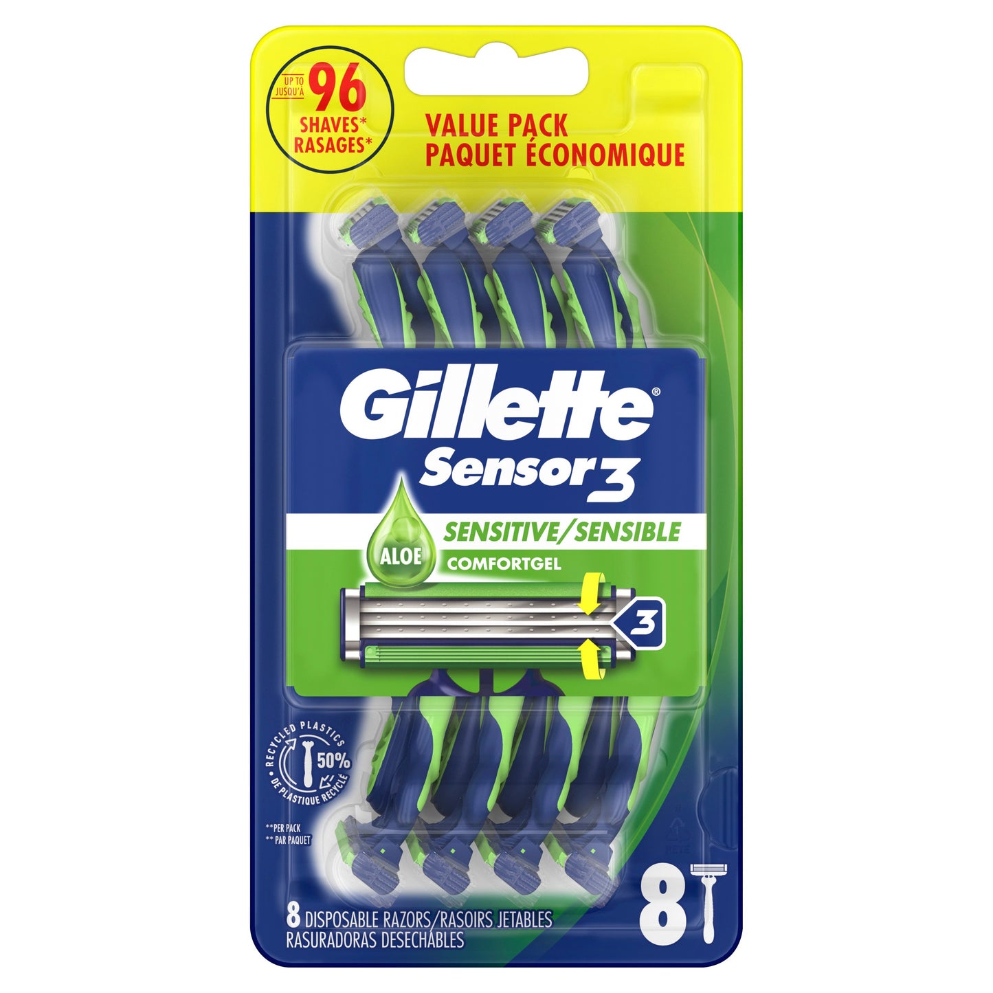Gillette Sensor3 Sensitive Men's Disposable Razor