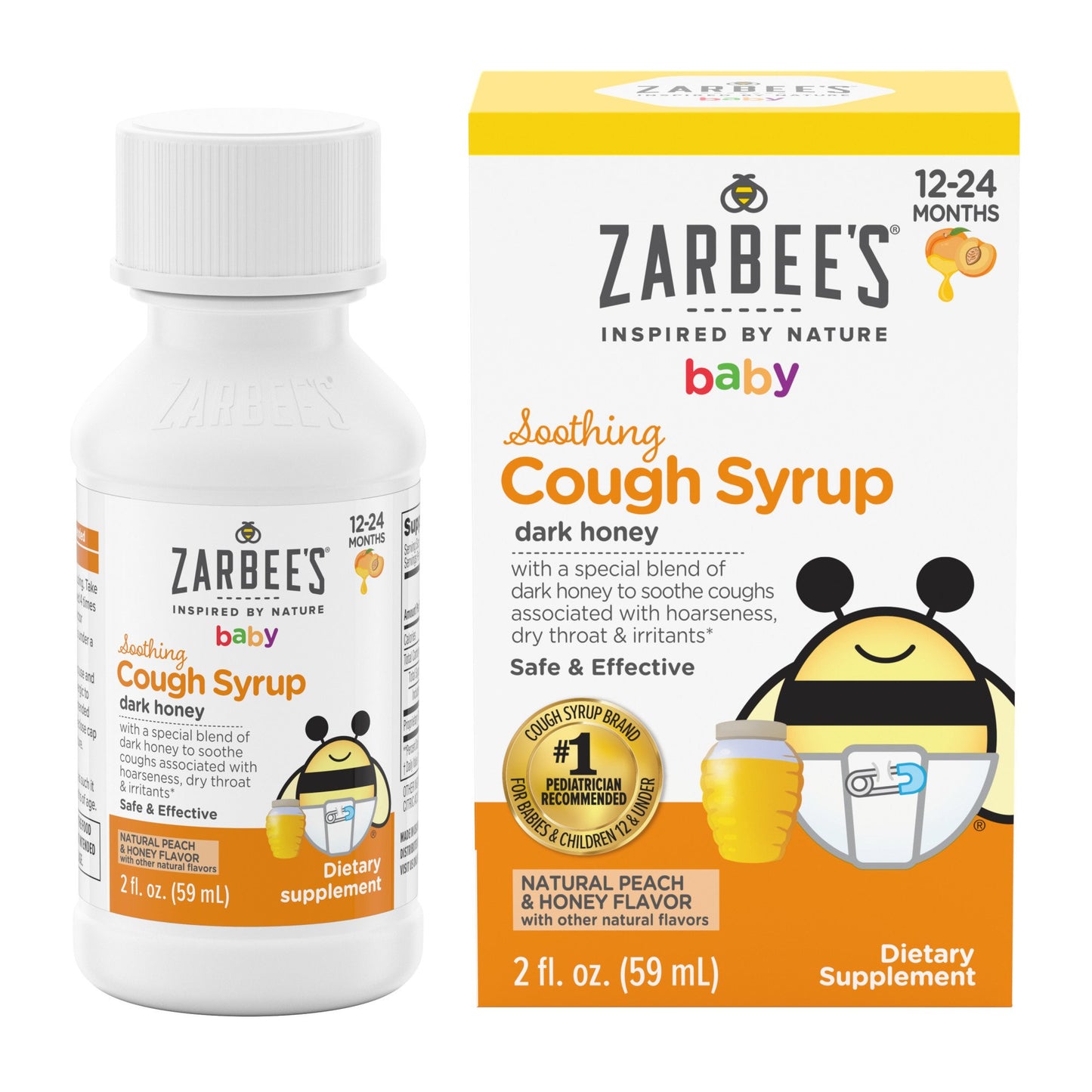 Zarbee's Baby Soothing Cough Syrup - Natural Peach Flavor