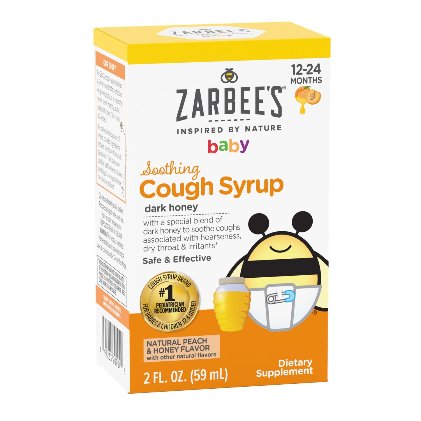 Zarbee's Baby Soothing Cough Syrup - Natural Peach Flavor