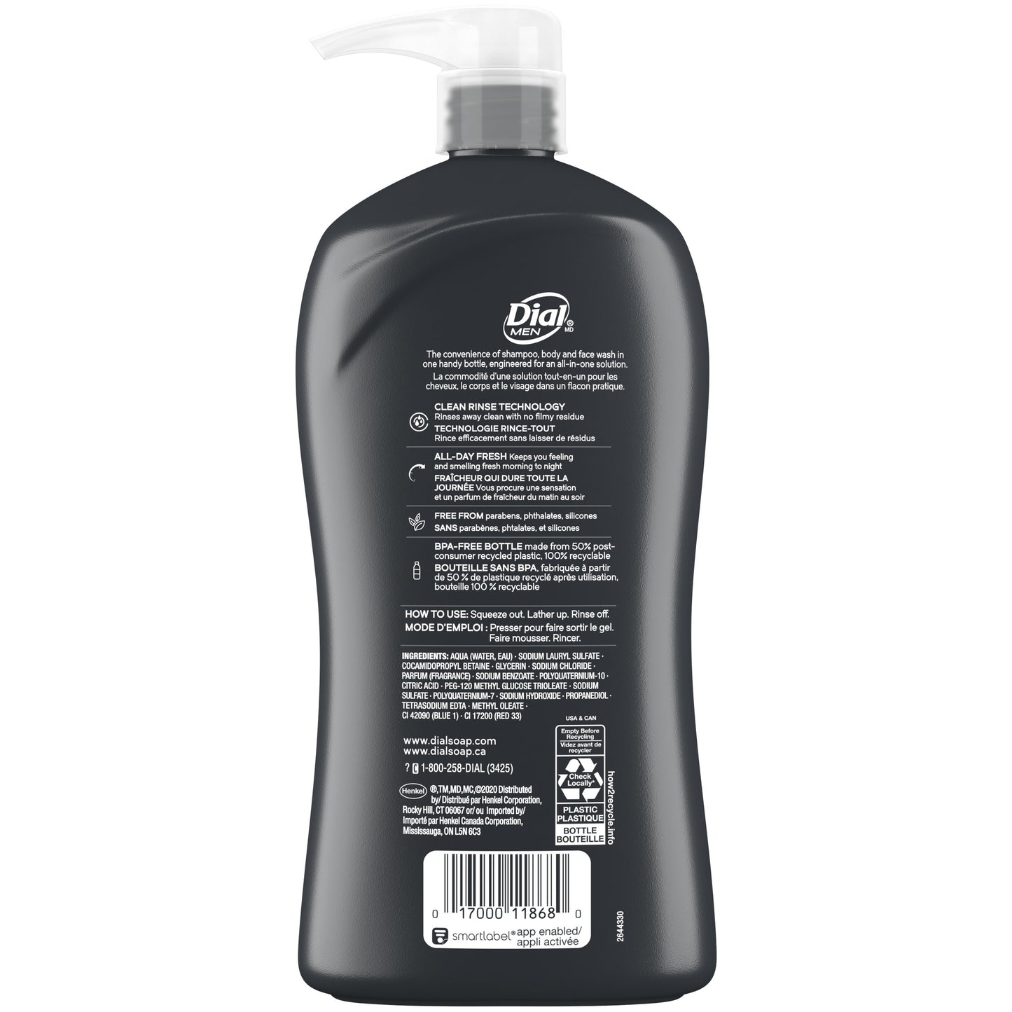 Dial Men 3-in-1 Body, Hair & Face Wash - Ultimate Clean