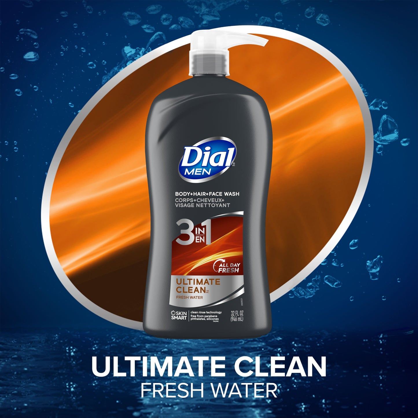 Dial Men 3-in-1 Body, Hair & Face Wash - Ultimate Clean