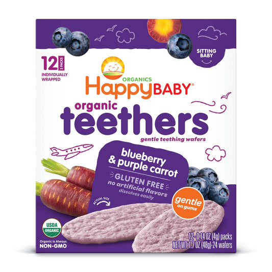 Happy Baby Organics Teethers - Blueberry & Purple Carrot