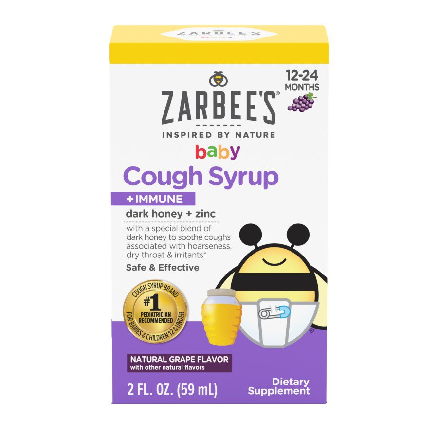 Zarbee's Baby Cough Syrup+Immune with Honey - Natural Grape Flavor