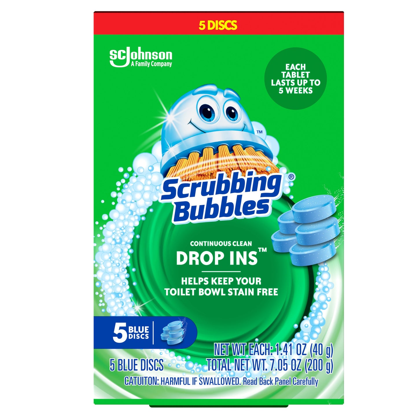 Scrubbing Bubbles Continuous Clean Drop-Ins Discs, Toilet Bowl Cleaner Tablets
