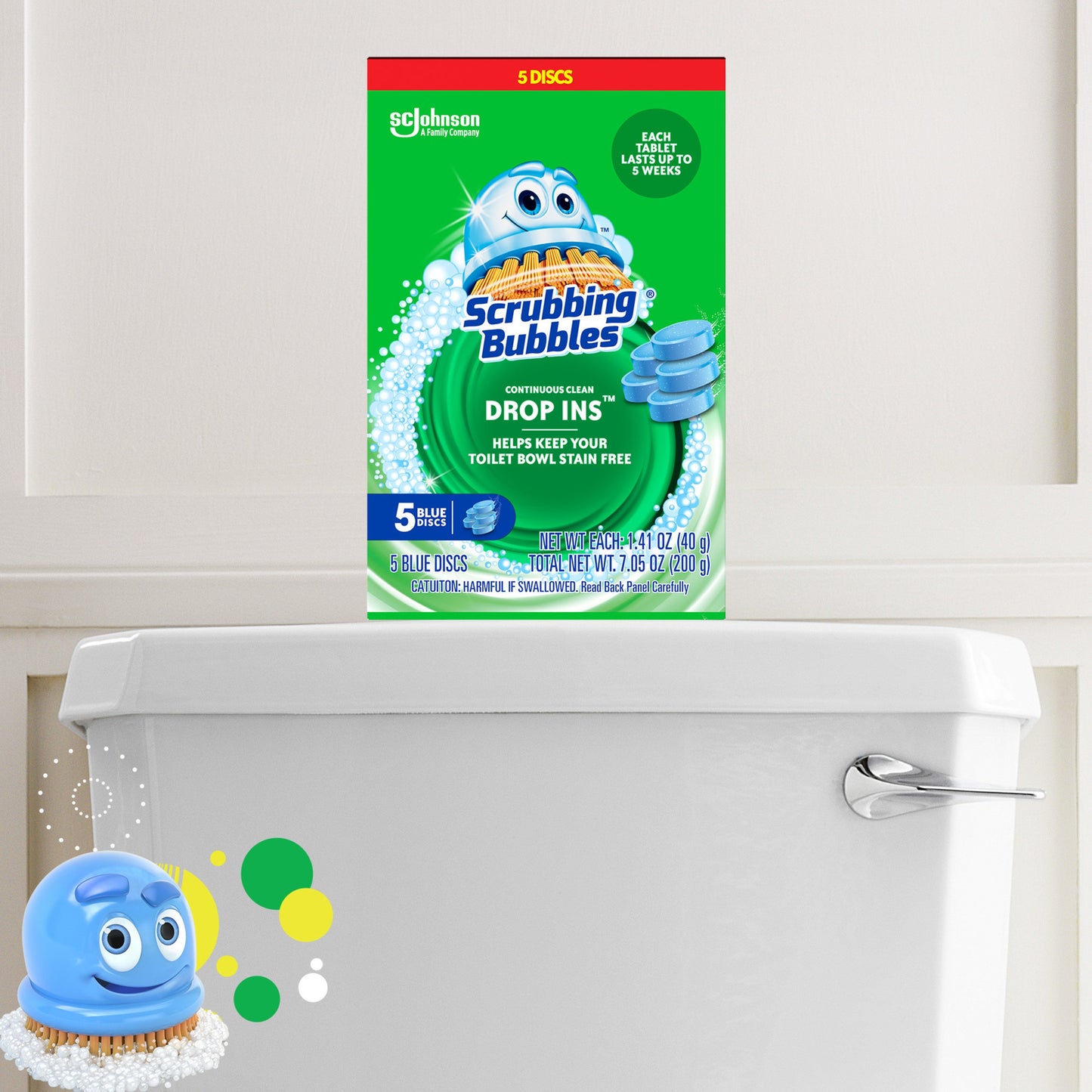 Scrubbing Bubbles Continuous Clean Drop-Ins Discs, Toilet Bowl Cleaner Tablets