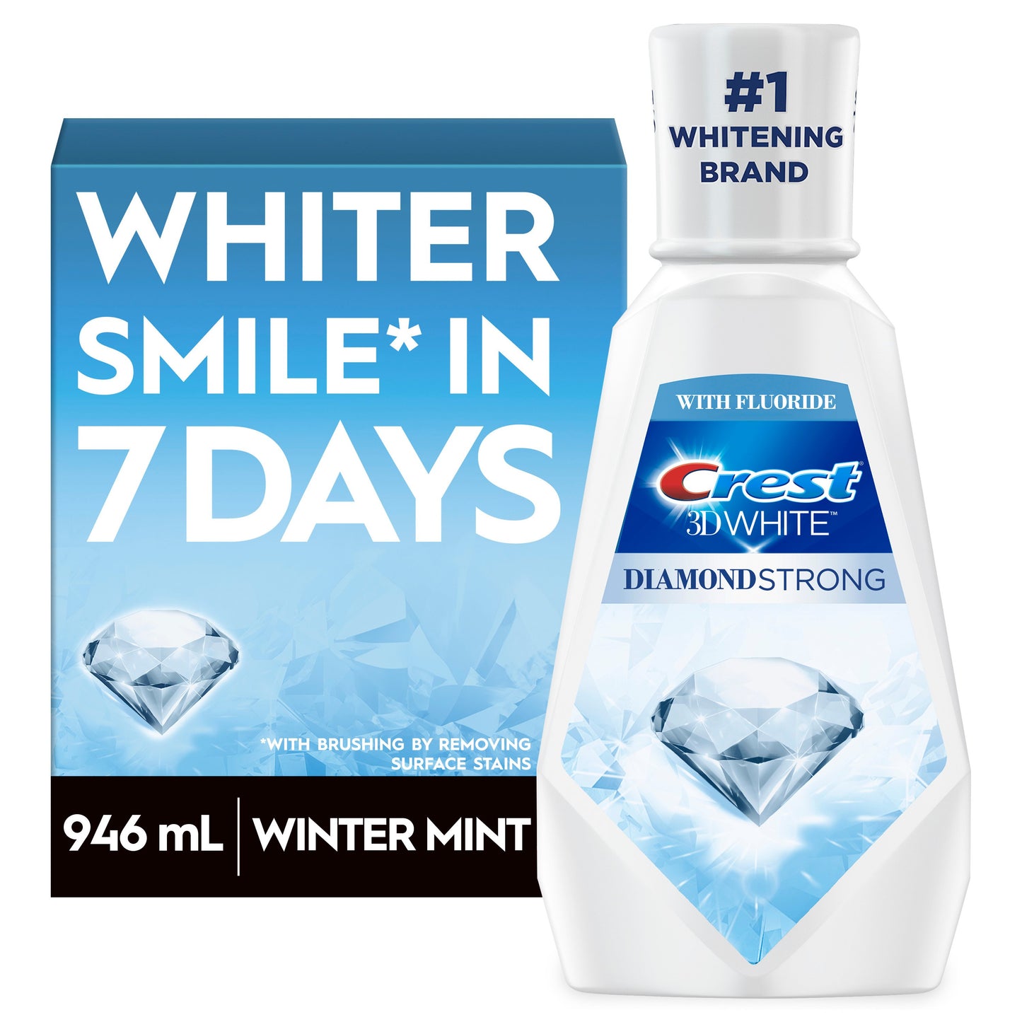 Crest 3D White Diamond Strong Mouthwash - WinterMint