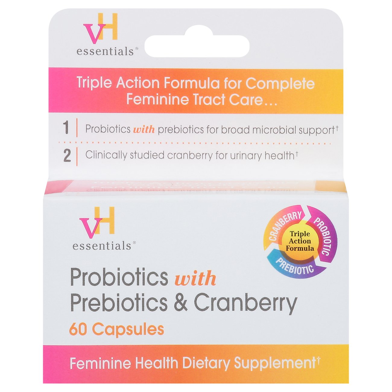 vH essentials Probiotics With Prebiotics & Cranberry Capsules