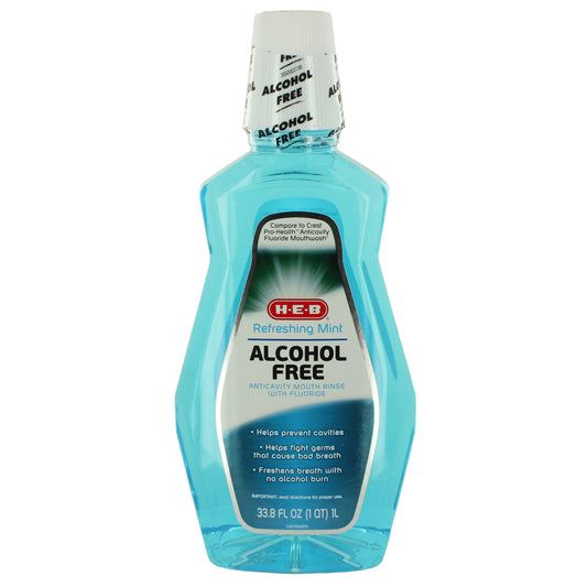 H-E-B Alcohol Free Mouth Rinse – Refreshing Mint