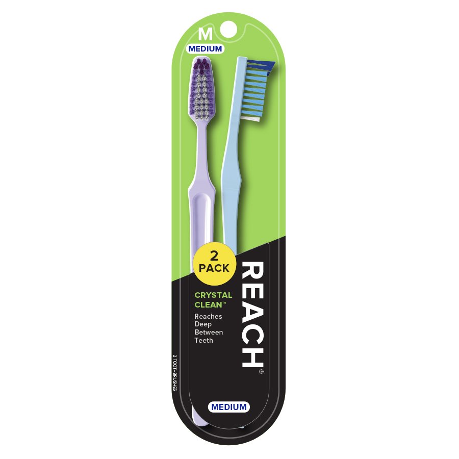 Reach Crystal Clean Medium Toothbrush - Colors May Vary