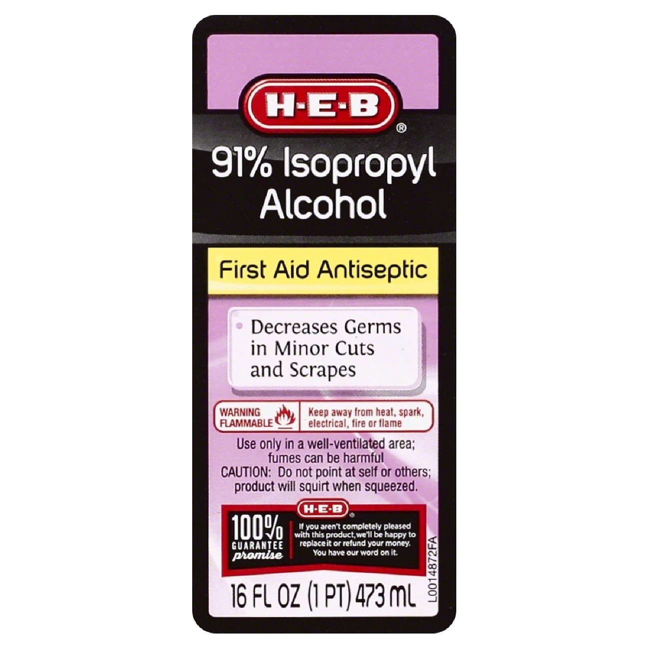 H-E-B 91% Isopropyl Alcohol First Aid Antiseptic