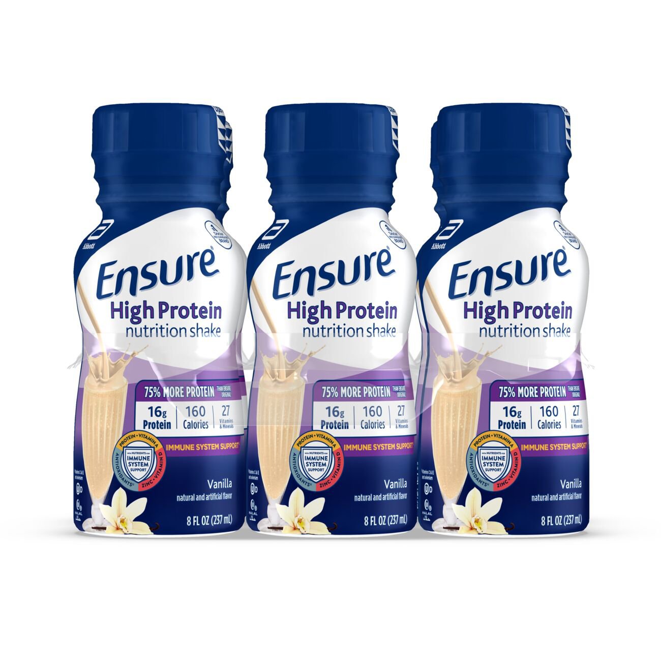 Ensure High Protein Nutrition Shakes 6 pk Bottles - Vanilla