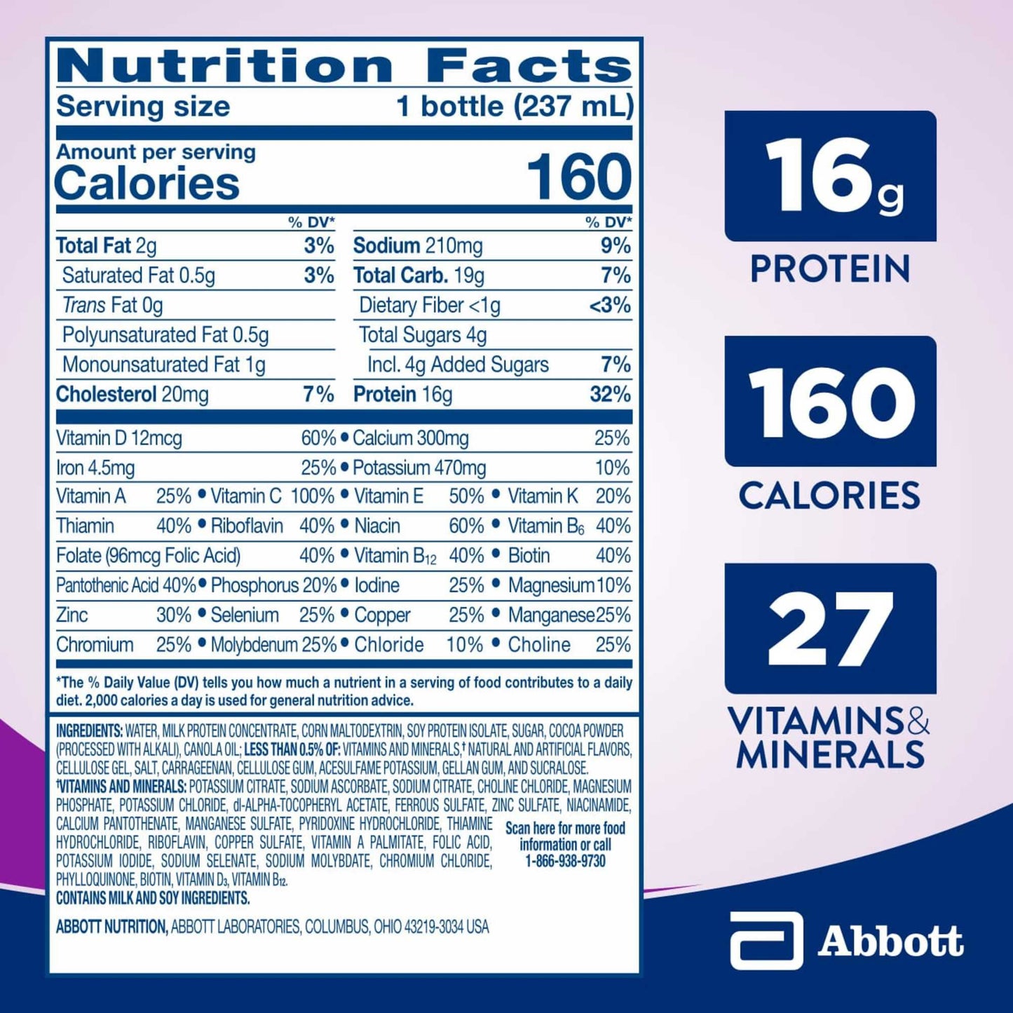 Ensure High Protein Nutrition Shakes 6 pk Bottles - Milk Chocolate