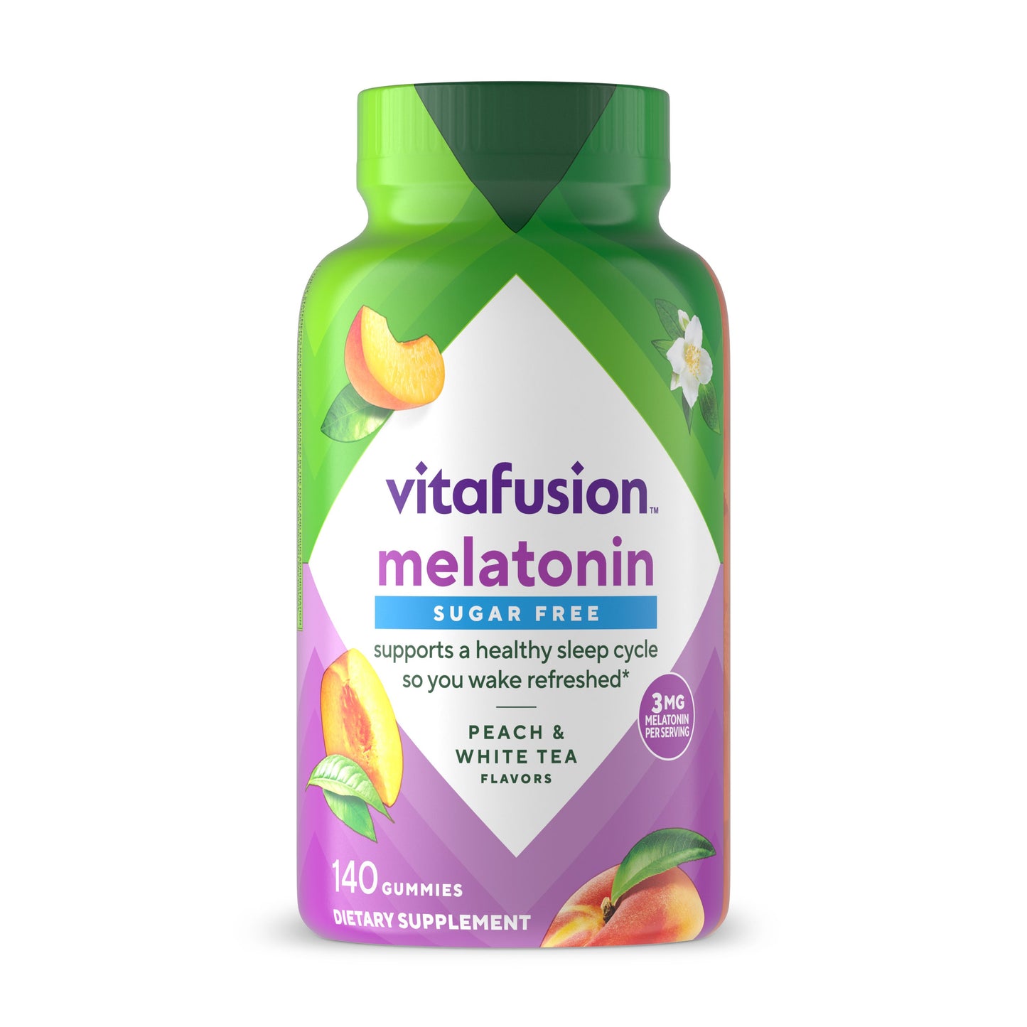 Vitafusion Sugar Free Melatonin Sleep Gummies - Peach & White Tea