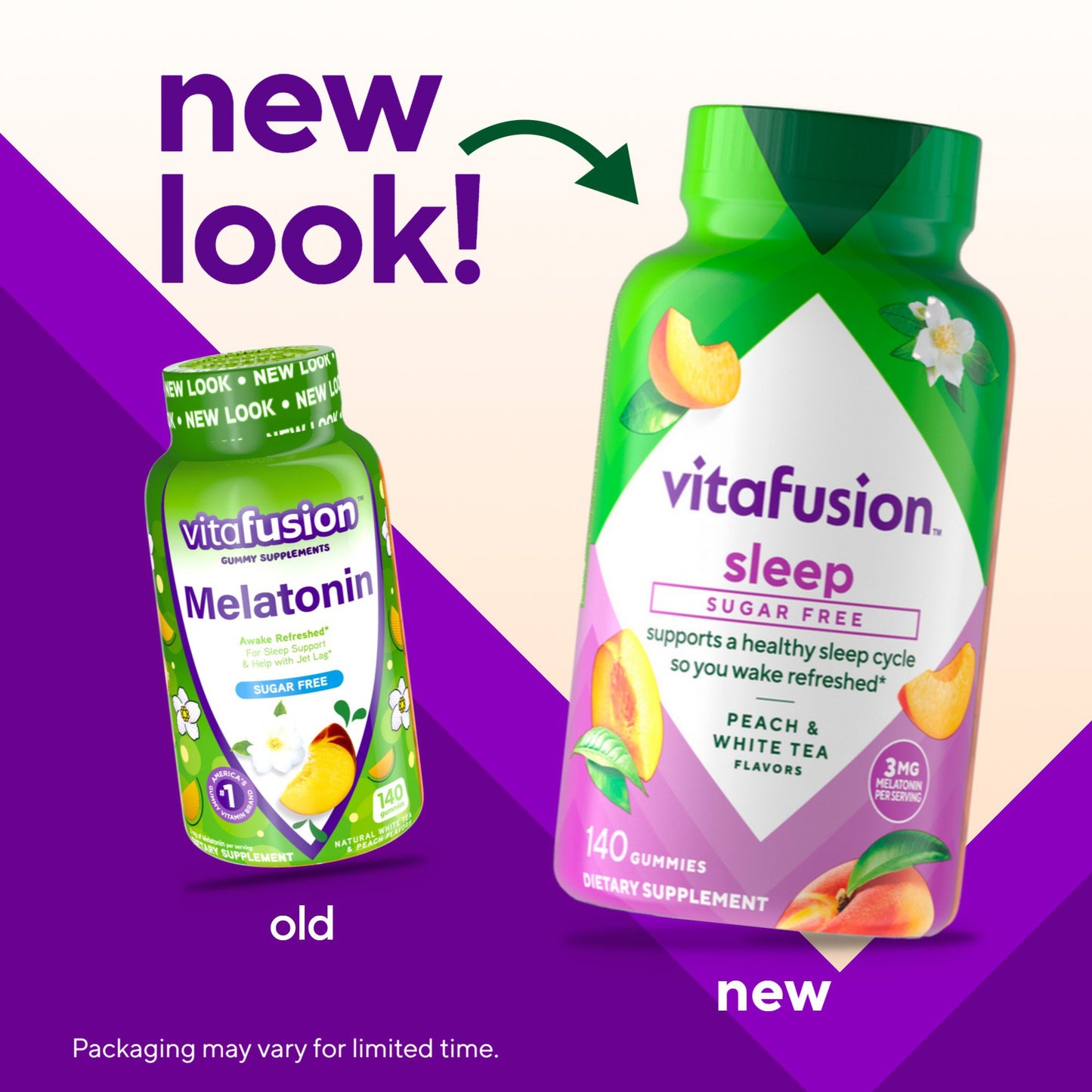 Vitafusion Sugar Free Melatonin Sleep Gummies - Peach & White Tea