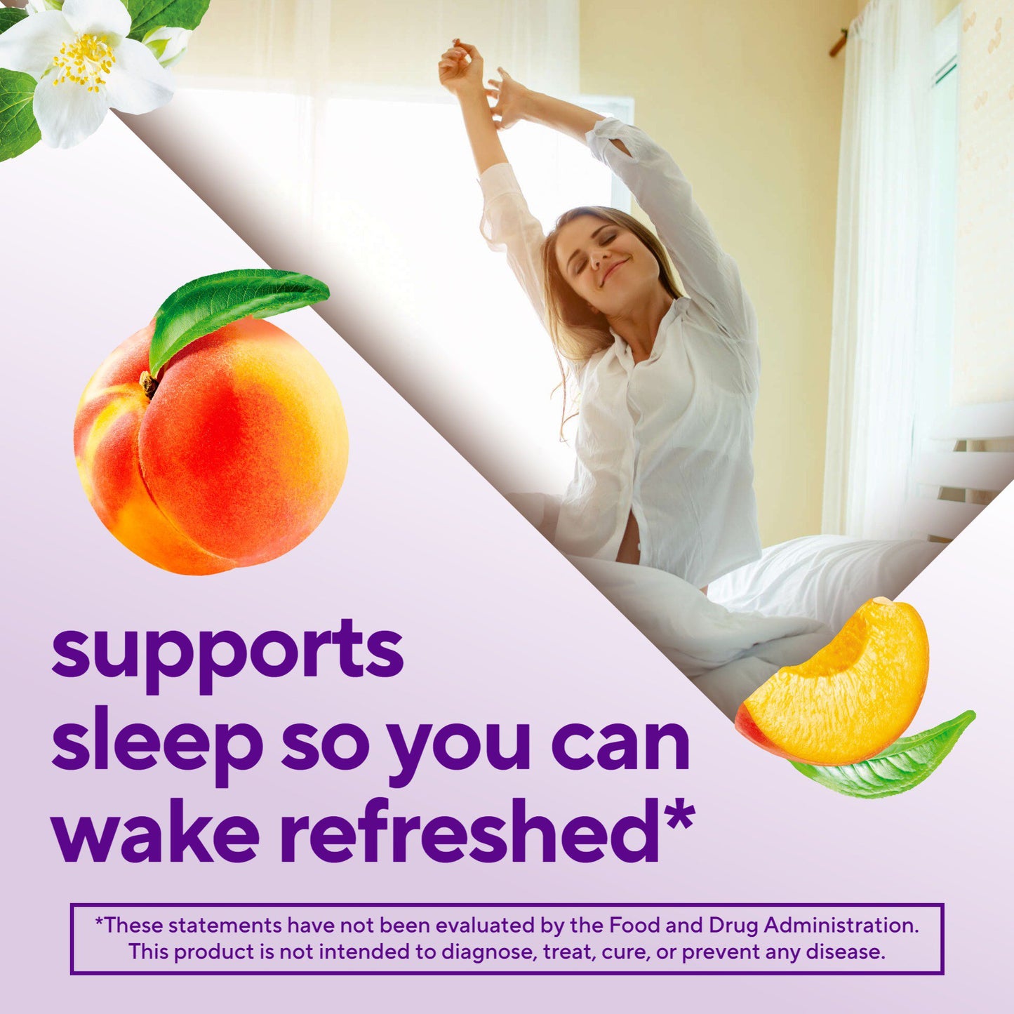 Vitafusion Sugar Free Melatonin Sleep Gummies - Peach & White Tea