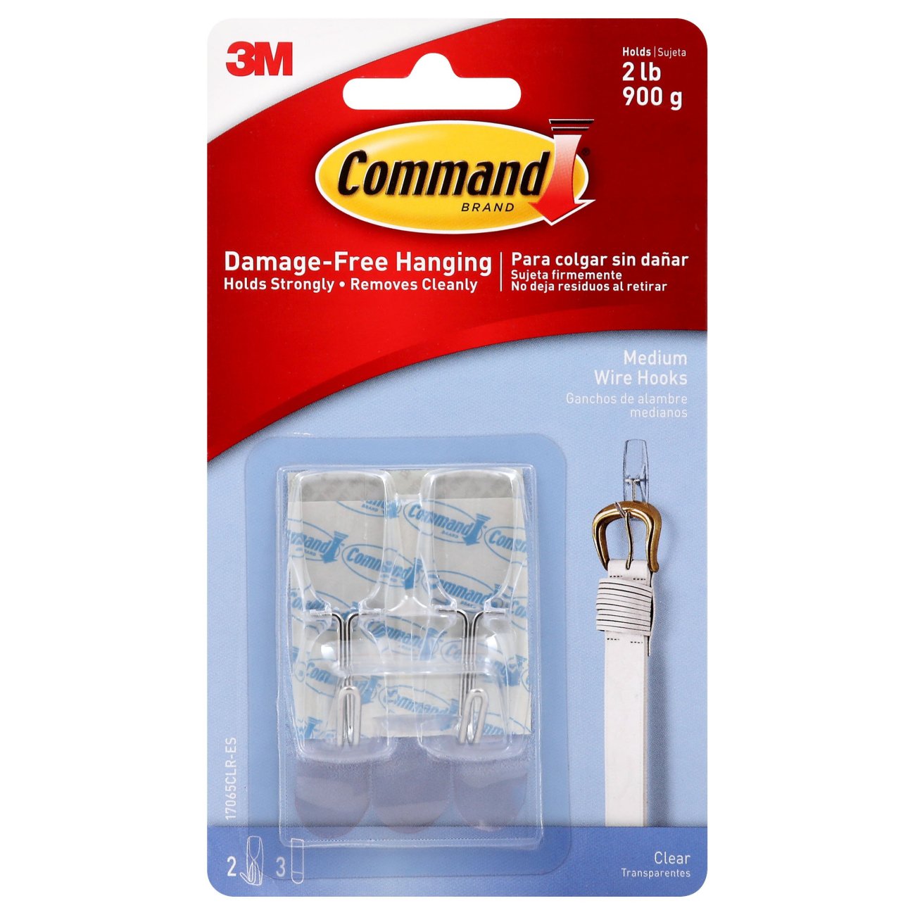 Command Medium Wire Hooks - Clear