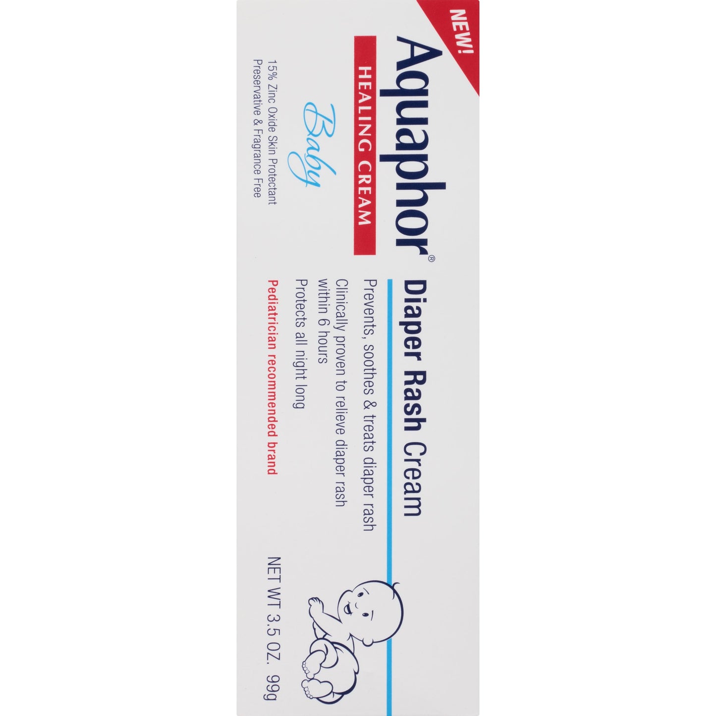 Aquaphor Baby 3-in-1 Diaper Rash Cream Tube