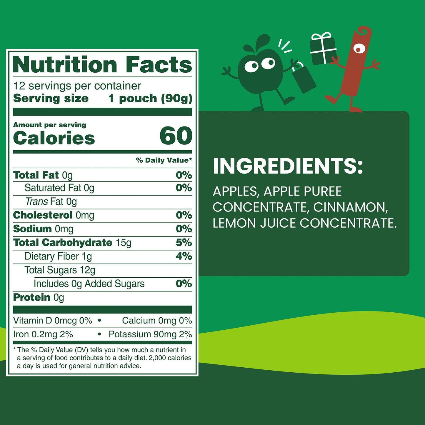 GoGo squeeZ No Sugar Added Apple Cinnamon Applesauce & Fruit Puree Pouches