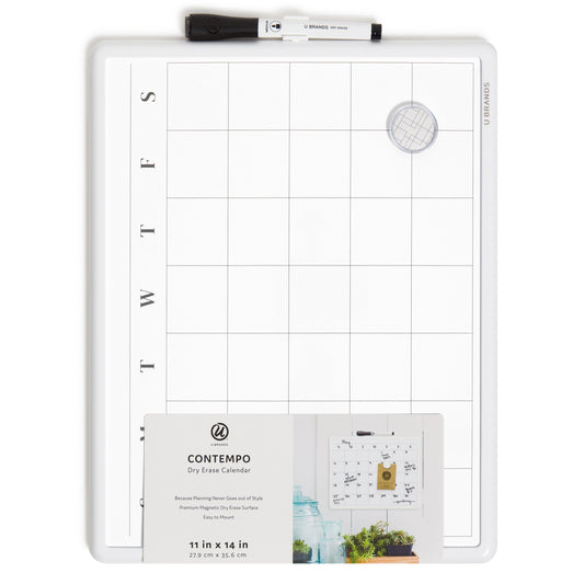 U Brands Contempo Magnetic Dry Erase Calendar Board