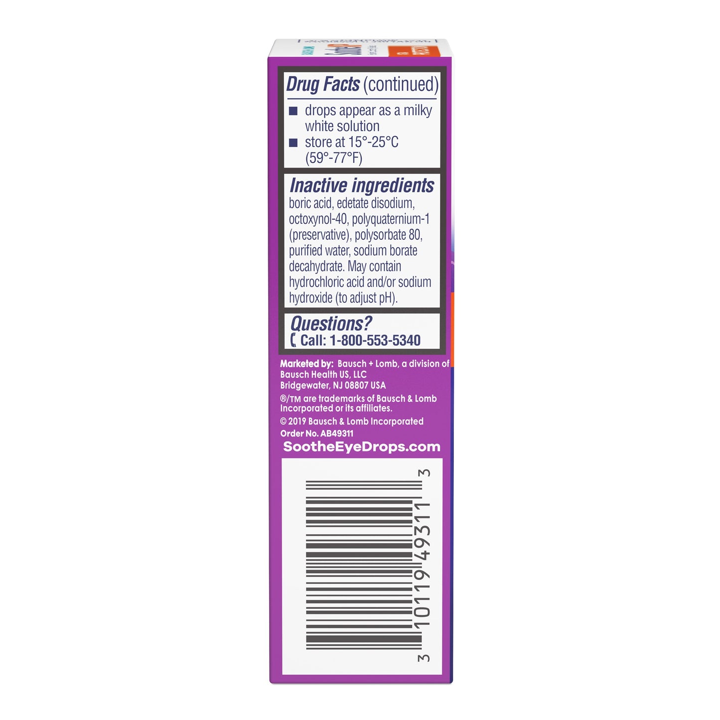 Bausch & Lomb Soothe XP Emollient Lubricant Eye Drops
