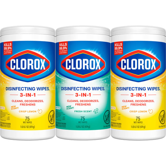 Clorox Disinfecting Value Pack Bleach Free Cleaning Wipes, 75 ct