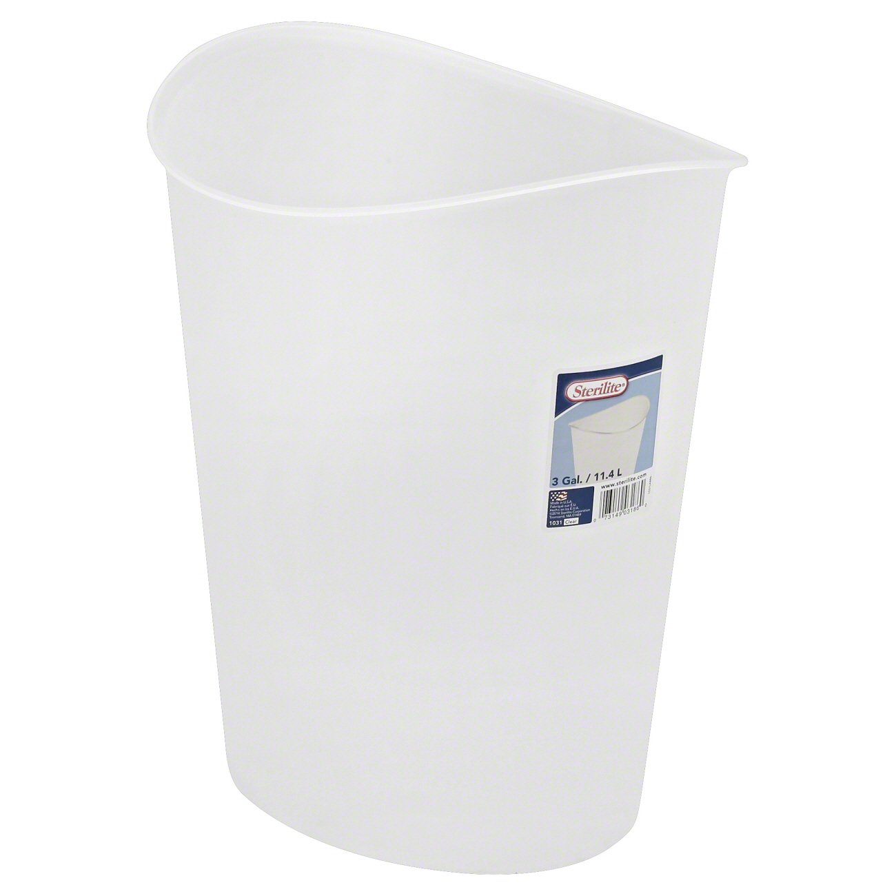 Sterilite Oval Wastebasket Clear