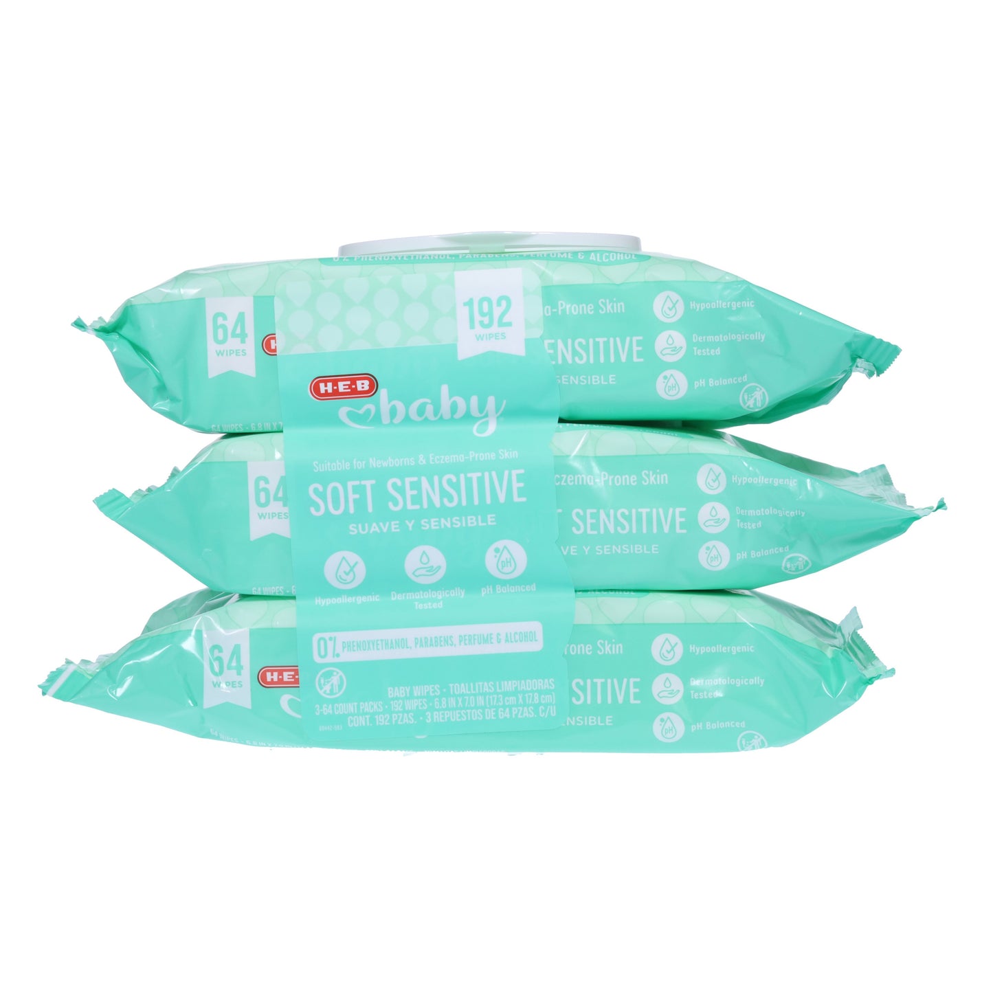 H-E-B Baby Wipes - Soft Sensitive, 3 pk