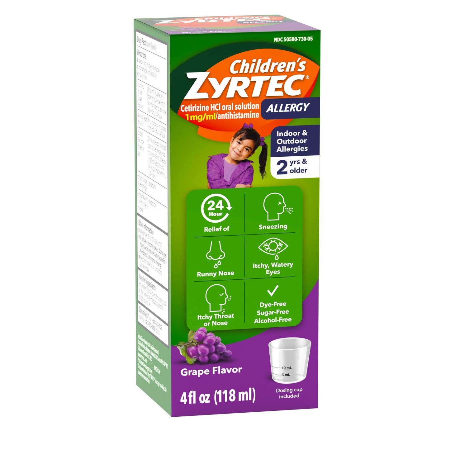 Children's Zyrtec 24 Hour Children's Allergy Relief Syrup, Grape