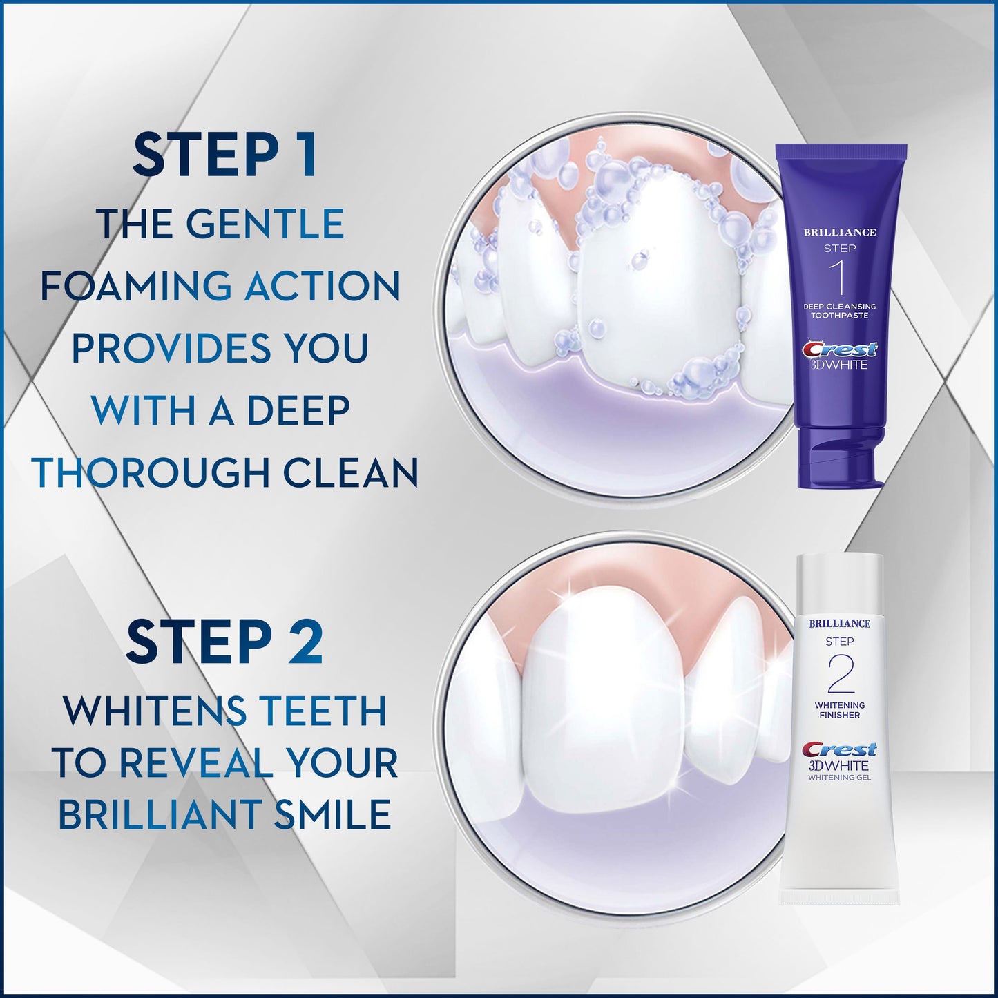 Crest 3D White Brilliance + Whitening Two-step Toothpaste