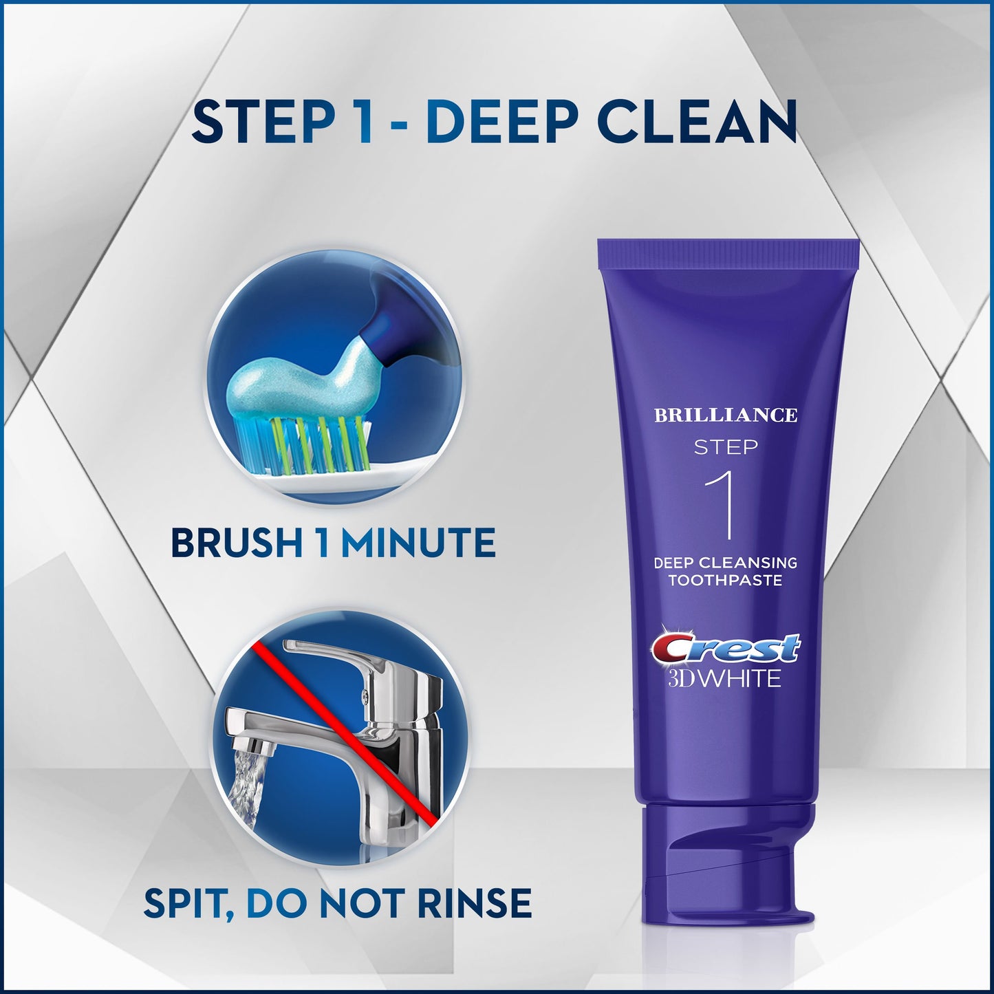 Crest 3D White Brilliance + Whitening Two-step Toothpaste