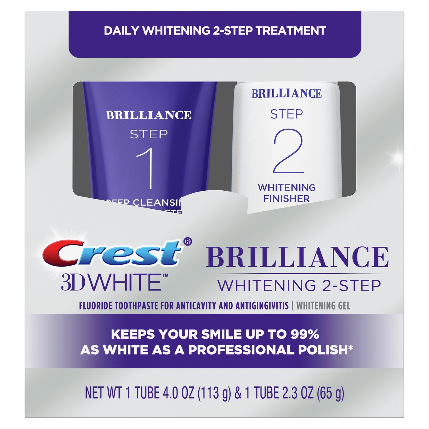 Crest 3D White Brilliance + Whitening Two-step Toothpaste