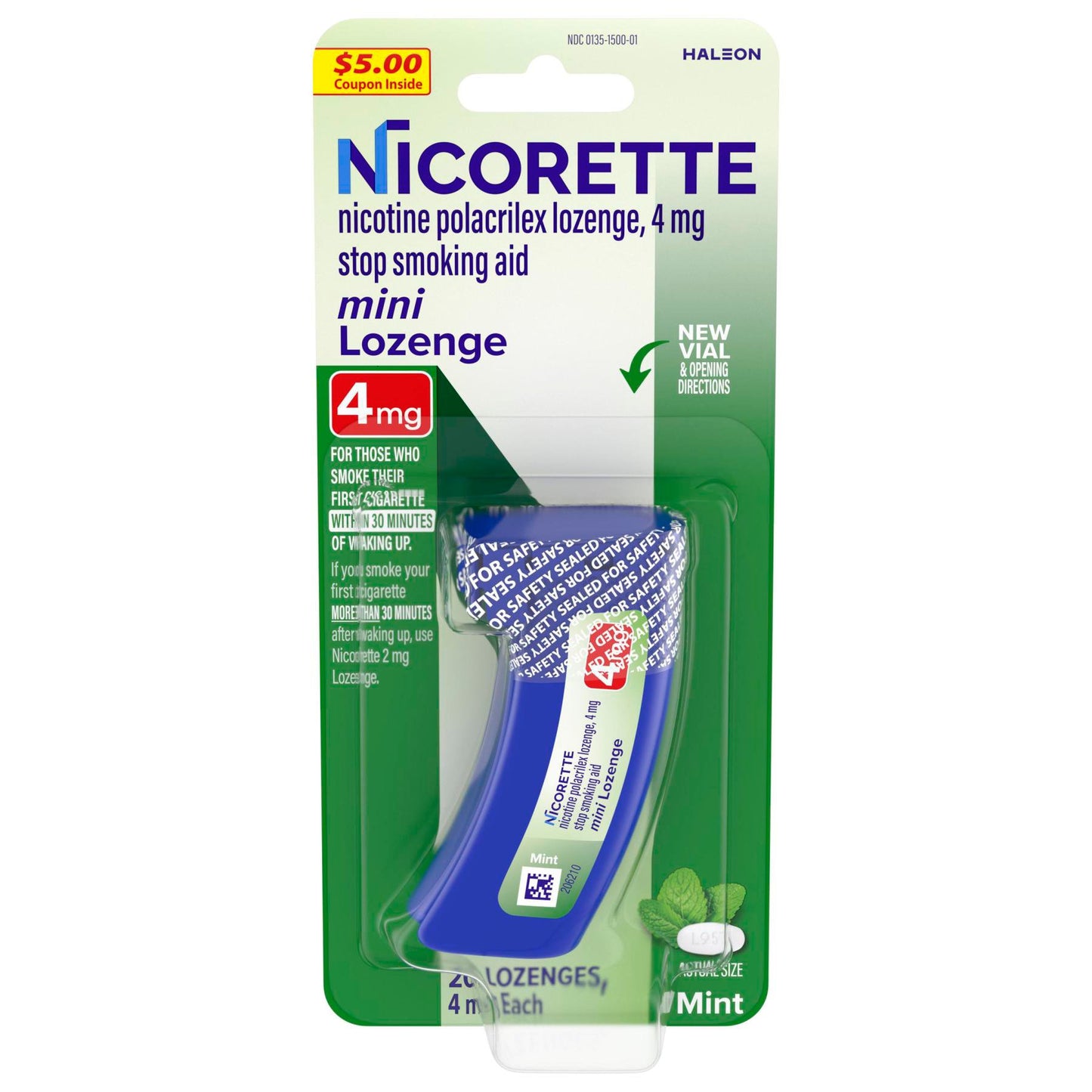 Nicorette Mini Nicotine Lozenges, 4 mg, Mint
