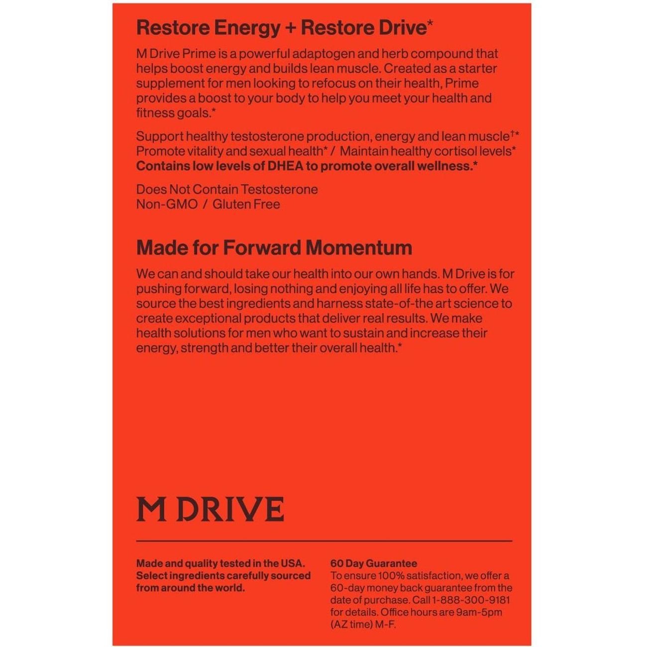 M Drive Prime Testosterone Support Capsules